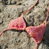 Coral Crochet Bikini Top