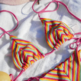 Tropical Stripe Bikini Top